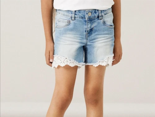 Name It shorts medium blå denim med blonde